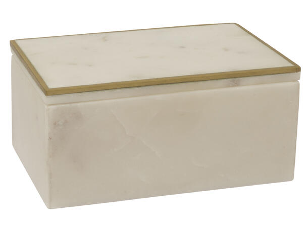 Borås Cotton Pure låda med lock White marble w/gold inlay