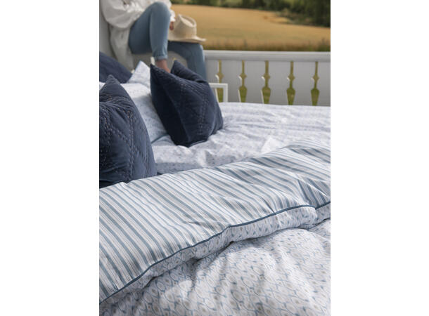 Borås Cotton Arosa bäddset 150x210/50x60 Blå