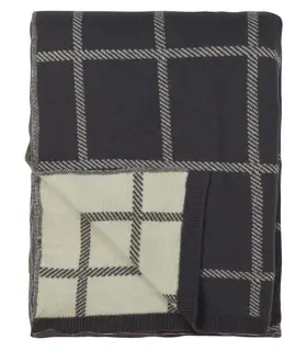 Halvor Bakke Amberley pl&#228;d 120x220 Dark grey/white