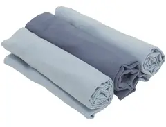 Mie flanellfilt 3-pack. 100% org.bomull 70x70 Bl&#229;
