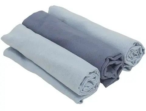Mie flanellfilt 3-pack. 100% org.bomull 70x70 Bl&#229;