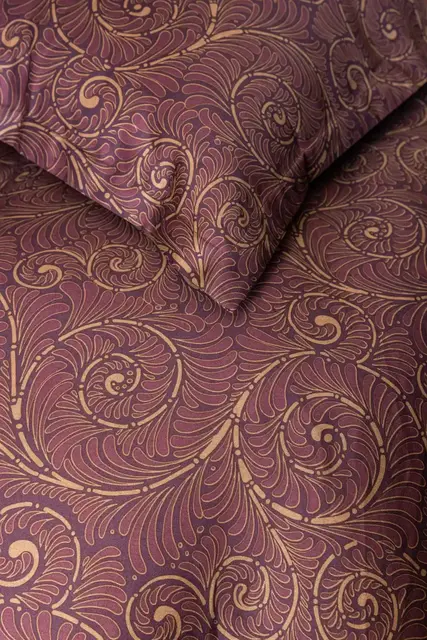 Borås Cotton Bianca bäddset 150x210/50x60 Aubergine 
