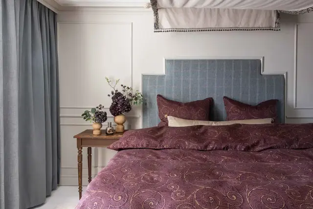 Borås Cotton Bianca bäddset 150x210/50x60 Aubergine 