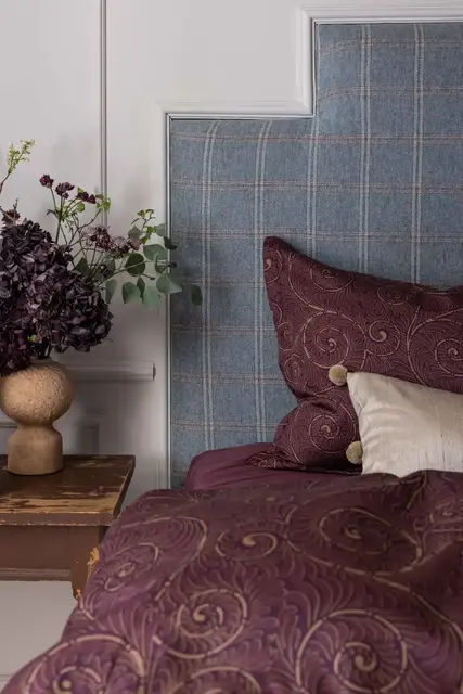 Borås Cotton Bianca bäddset 150x210/50x60 Aubergine 