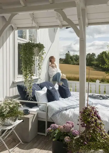 Borås Cotton Arosa bäddset 150x210/50x60 Blå 