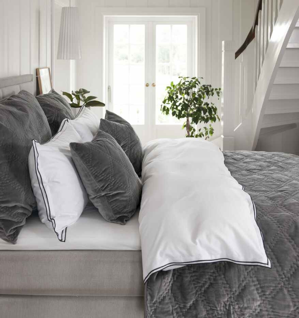 Borås Cotton Sky bäddset 150x210/50x60 Grå 
