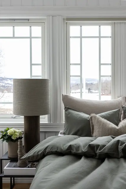 Borås Cotton Oliver bäddset 150x210/50x60 Grön 
