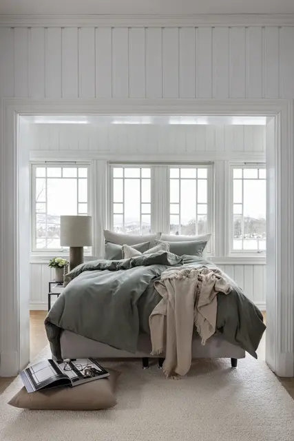 Borås Cotton Oliver bäddset 150x210/50x60 Grön 