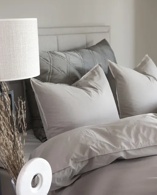 Borås Cotton Breeze bäddset 100% ekologi 150x210/50x60 Light grey 