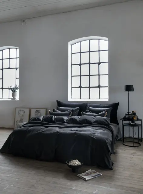 Borås Cotton Cloud bäddset 150x210/50x60 Black 