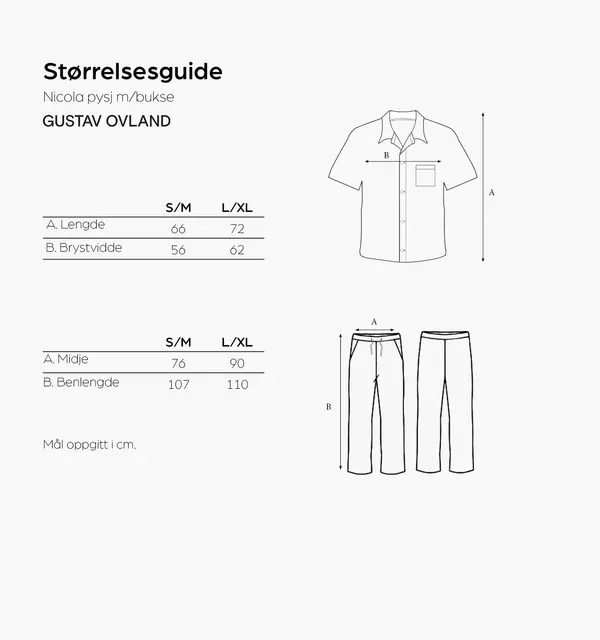 Gustav Ovland Nicola pyjamas m/byxa S/M Grön / Salvia 