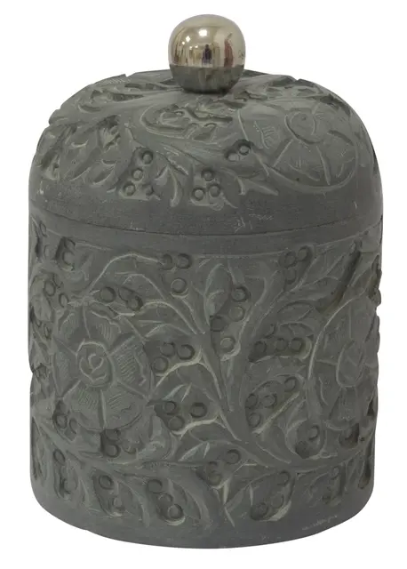 Borås Cotton Hamam behållare m/lock Grey stone embossed 