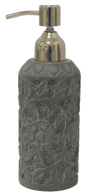 Borås Cotton Hamam tvåldispenser Grey stone embossed/silver pump 