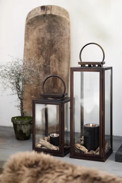 Halvor Bakke Marmi stormlykta stål Høyde 56 cm Brun 