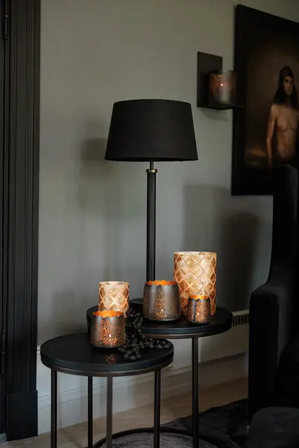 Halvor Bakke Sorrento sidebord sett à 2 Ø40/50 Sort skinn 