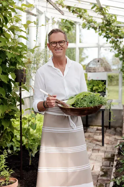 Halvor Bakke Selva salatbolle Ø40 Brunt mangotre med hvit emalje 