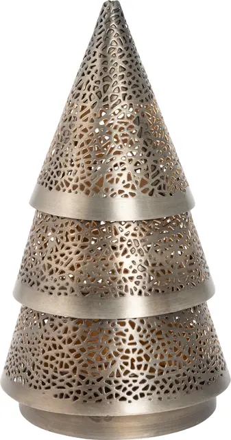 Halvor Bakke Santa dekortre til telys Ø10,5 H18,5 cm Koksgrå med gull 