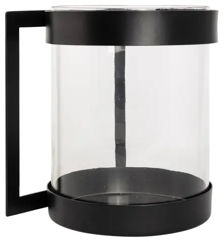 Halvor Bakke Vila vegglykt glass og jern Ø18 Sort metall med glass