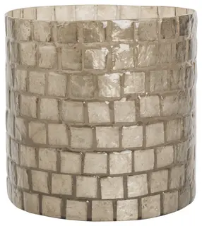 Halvor Bakke Velsao sm&#229;rutet lyslykt 15x15 Beige/Natur Capiz