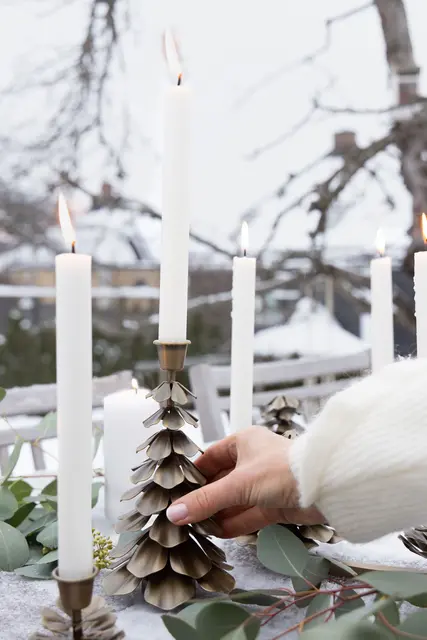 Lama Bormio stor ljusstake Ø11 H20,5 Messing 