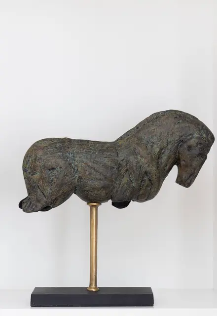 Lama Estrela dekor häst Grønn patina 