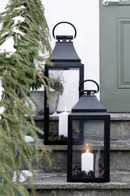 Lama lanterne metall H65 Sort 