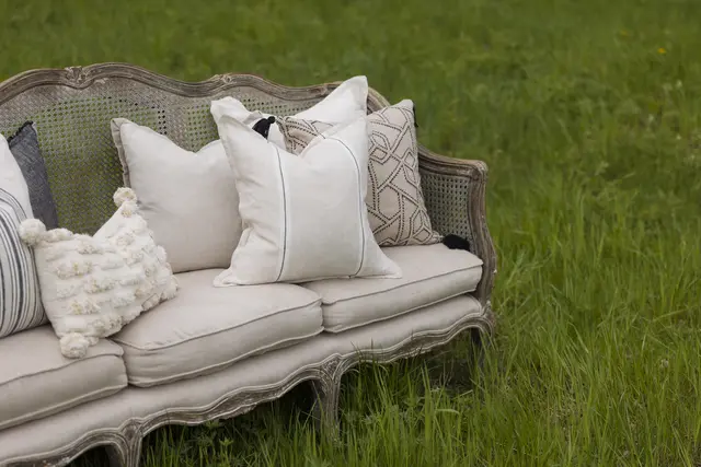 Lama putetrekk lin med fløyels flap 50x50 Beige 