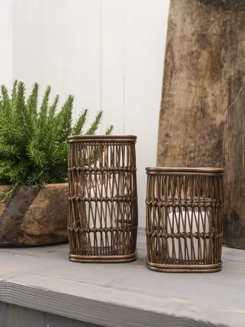 Lama rattan lykt liten 18x18x24 