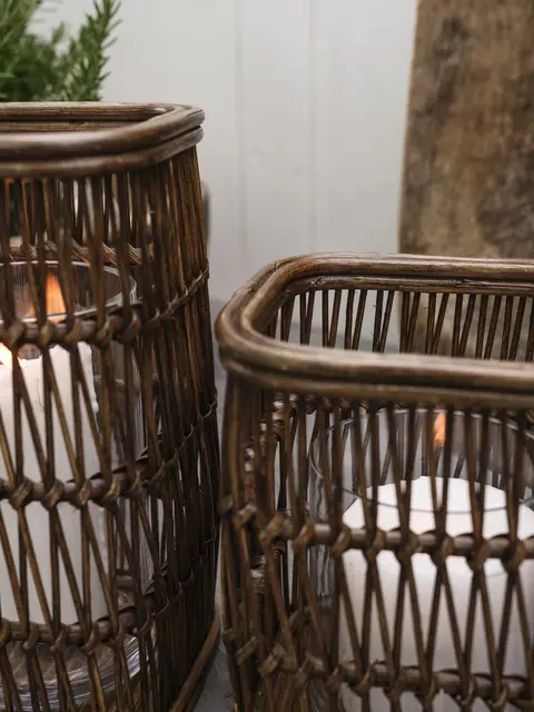 Lama rattan lykt liten 18x18x24 