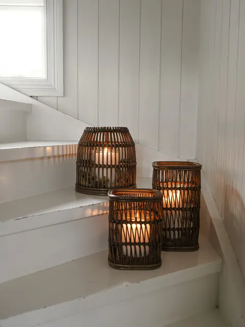 Lama rattan lykt liten 18x18x24 