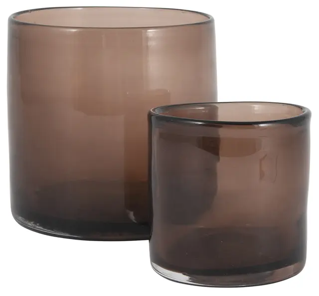 Lama telysholder glass 15x15 Brun 