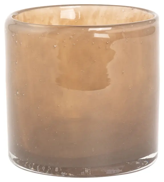 Lama telysholder glass 10x10 Nøttebrun 