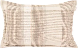 Lama Hasselt putetrekk i resirk. ull 40x60 Beige Glencheck