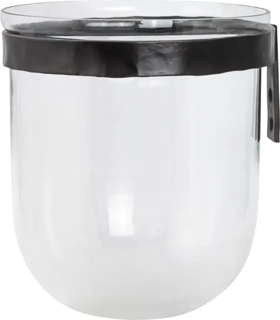 Lama vegglykt med glasskuppel H23 Sort metall oppheng 