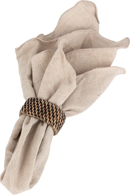 Lama Minico serviettring 4-pk rattan 6x4x3 Brun 