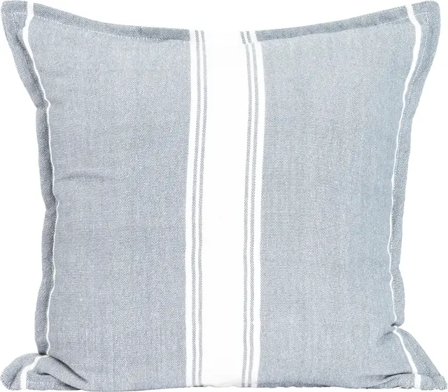 Lama putetrekk PET 50x50 Mellomblå med hvit stripe 