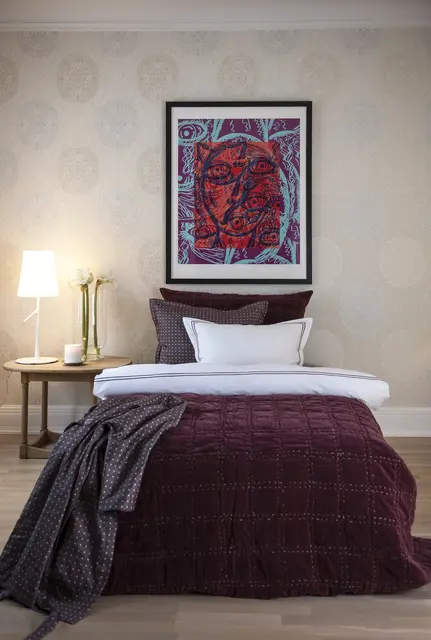 Borås Cotton Bordeaux sängöverkast 140x240 Burgundy 