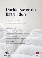 Plakat SE 50x70 Därför sover du bättre i dun