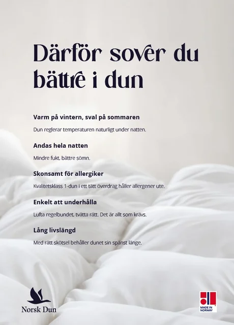 Plakat SE 50x70 Därför sover du bättre i dun 