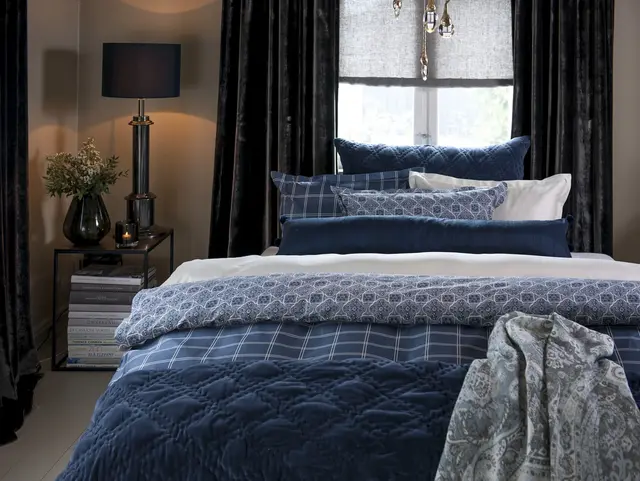 Borås Cotton Deauville kuddfodral 30x120 Deep blue 