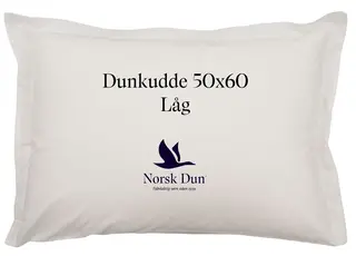 Norsk Dun örngott vit med tryck 50x60 Låg