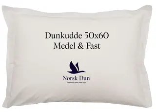 Norsk Dun örngott vit med tryck 50x60 Medel &amp; Fast
