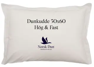 Norsk Dun örngott vit med tryck 50x60 Hög &amp; Fast