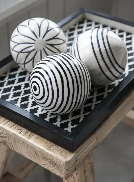 Sita decorkule Stripe all over Black/white bone 