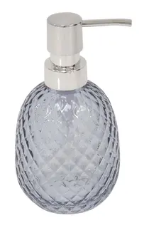Nina tv&#229;ldispenser Silver/ bl&#229;tt glas