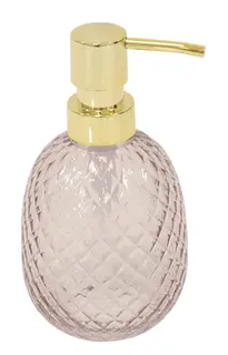 Nina tv&#229;ldispenser Guld/ rosa glas
