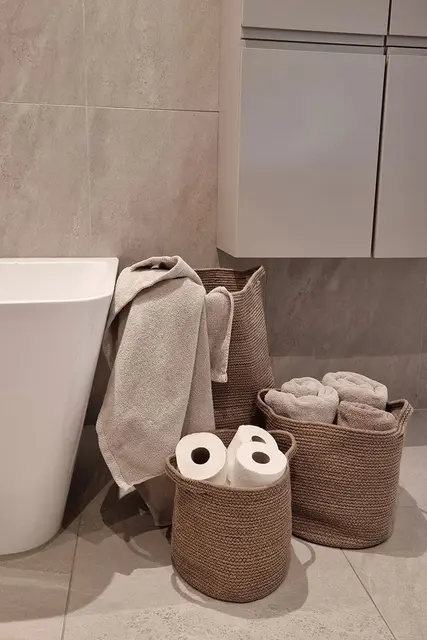 Indo korgset 3-pack Natur m/brun søm 